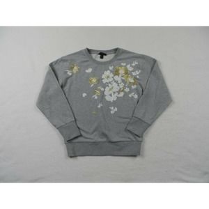 J Crew Embroidered Flower Sweatshirt Sweater S
